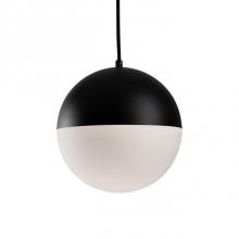 Kuzco PD11710-BK - Single Led Retro Styled Orb Shaped Pendant.  The Top Semi Sphere Is Painted Black Metal Which