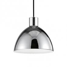 Kuzco PD1712-CH - Single Led Pendant With A Heavy Plated Metal Dome Shaped Shade Available In Brushed Nickel,