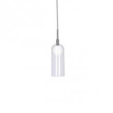 Kuzco PD19804-BN - Clear Glass Cylindrical Shade Rests On Opal Acrylic Diffuser GlobeBrushed Plated Finishes Or
