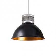 Kuzco PD2612-BK - Single Led Pendant With Colored Dome Shade Available In Either; Matte Black Exterior With Gold