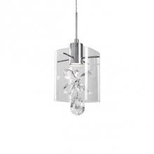 Kuzco PD2705-CH - Dazzling Single Led Pendant With Rounded Square Clear Glass. Directly Under The Led Module Hangs