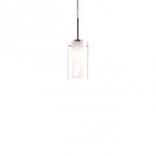 Kuzco PD41304-BN - Single Led Pendant Fixture With Cylindrical Glass Shade Plus Concentric Cylindrical Diffuse White