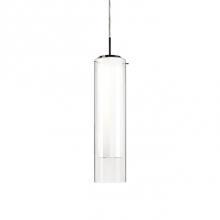 Kuzco PD41305-BN - Single Led Pendant Fixture With Cylindrical Glass Shade Plus Concentric Cylindrical Diffuse White