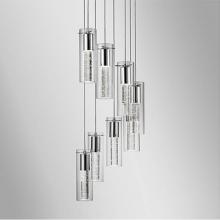 Kuzco PD4408-CH - Eight Lamp Led Pendant With Encased Crystal Bubbles In A Clear Glass Shade With Chrome