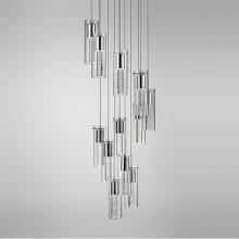 Kuzco PD4412-CH - Twelve Lamp Led Pendant With Encased Crystal Bubbles In A Clear Glass Shade With Chrome