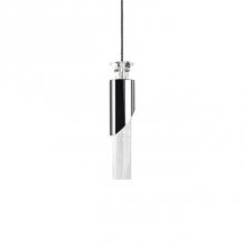 Kuzco PD54404-CH - Single Pendant Brut With Bubble Encased Crystal Cylinder. Metal Details In Chrome Finish,