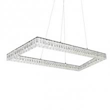 Kuzco PD7852 (3000k) - Aircraft Cable Suspended Pendant With Single Rectangular Ring Of Diamond Cut Clear Crystal Glass
