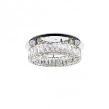 Kuzco SF7818 (3000k) - Single Ring Led Semi-Flush Mount, With Exquisite Diamond Cut Clear Crystals Which Reflects The