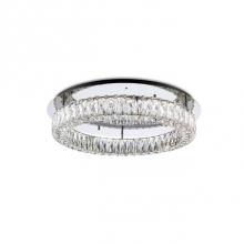 Kuzco SF7824 (3000k) - Single Ring Led Semi-Flush Mount, With Exquisite Diamond Cut Clear Crystals Which Reflects The