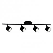 Kuzco TR10031-BK - Modern Led Fixed Track Fixture With Five Die Cast Aluminum Heads And Frosted Glass Diffusers.