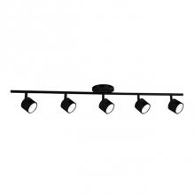 Kuzco TR10036-BK - Modern Led Fixed Track Fixture With Five Die Cast Aluminum Heads And Frosted Glass Diffusers.