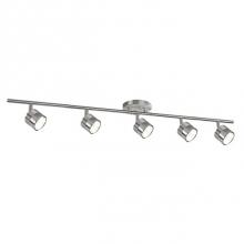 Kuzco TR10036-BN - Modern Led Fixed Track Fixture With Five Die Cast Aluminum Heads And Frosted Glass Diffusers.