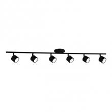 Kuzco TR10044-BK - Modern Led Fixed Track Fixture With Five Die Cast Aluminum Heads And Frosted Glass Diffusers.
