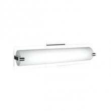 Kuzco VL0118-CH - Single Lamp Vanity With White Opal Glass Cylinder And Frosted Side Covers, Metal Details