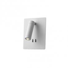 Kuzco WS16806-WH - Adjustable Cylindrical Aluminum Spot Light Attached ToRectangular Wall MountFinely Textured