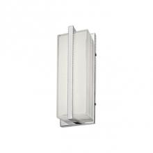 Kuzco WS2412-CH - Elegant Led Vanity With Rectangular Frosted Glass With Fine Clear Edges; Brushed Nickel Or