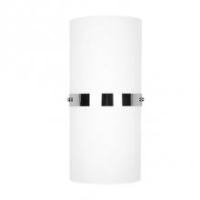 Kuzco WS3413-CH - Single Led Wall Sconce With Half Cylinder Shaped White Opal Glass And Chrome Band