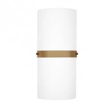 Kuzco WS3413-VB - Single Led Wall Sconce With Half Cylinder Shaped White Opal Glass And Vintage Brass Band