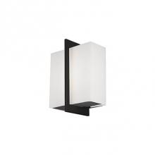 Kuzco WS39210-BK - Vertical Plated Or Painted Steel Accent And Wall PlateExtruded Rectangular Opal Glass