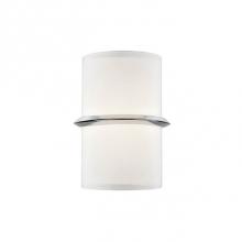 Kuzco WS63209-CH - Horizontal Plated Or Painted Steel Accent And Wall PlateExtruded Semi-Circular Opal Glass