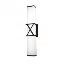 Kuzco WS7022-BK - Rectangular With X Metal Detail And Frosted White Glass, X Will Certainly Mark The Spot. Provides