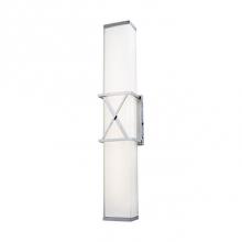 Kuzco WS7033-CH - Rectangular With X Metal Detail And Frosted White Glass, X Will Certainly Mark The Spot. Provides