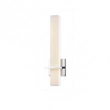 Kuzco WS84218-CH - Round Or Square Plated Or Painted Steel Frame And Wall PlateRectilinear Opal Glass