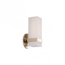 Kuzco WS8809-VB - A Rectangular Tube Of White Opal Glass Is Attached To The Wall With A Delicate, Square Metal