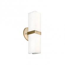 Kuzco WS8815-VB - A Rectangular Tube Of White Opal Glass Is Attached To The Wall With A Delicate, Square Metal