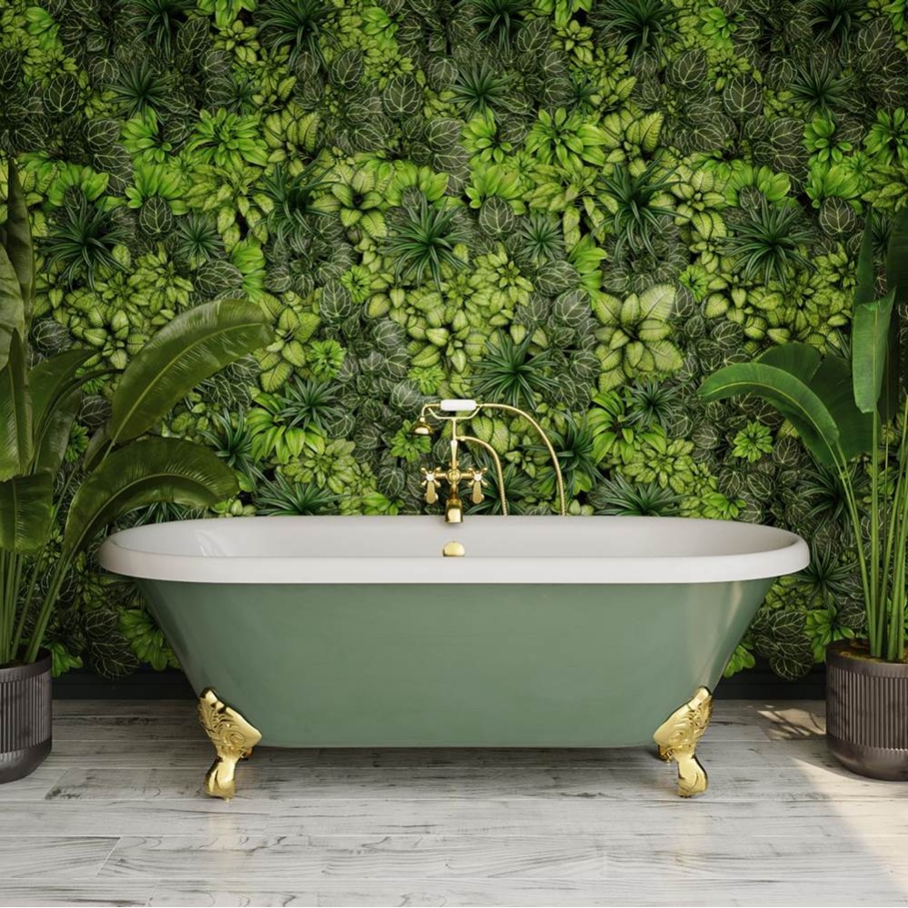 66 Inch Cast Iron Double Ended Clawfoot Tub - No Faucet Drillings