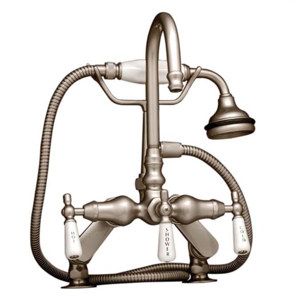 Rim Mount English Telephone Faucet - Gooseneck Spout