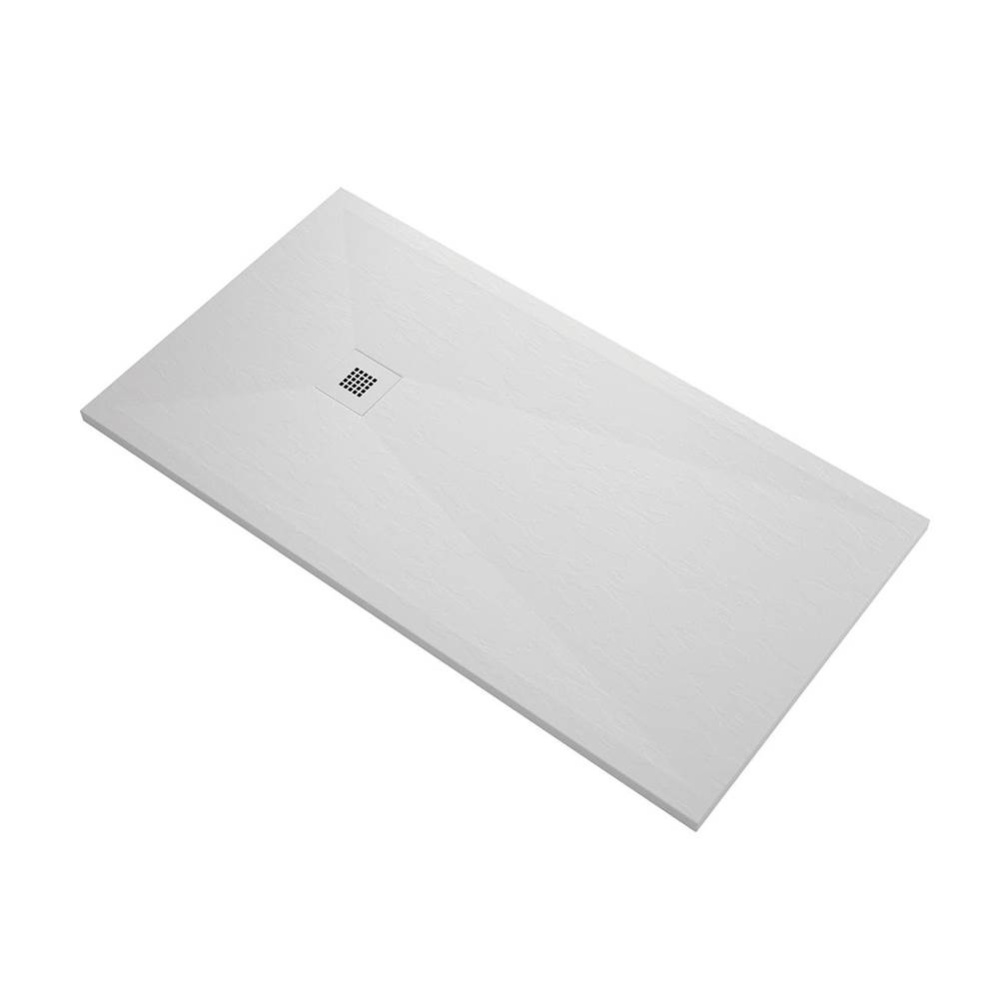 White Smooth 60x32 Stone Shower Pan