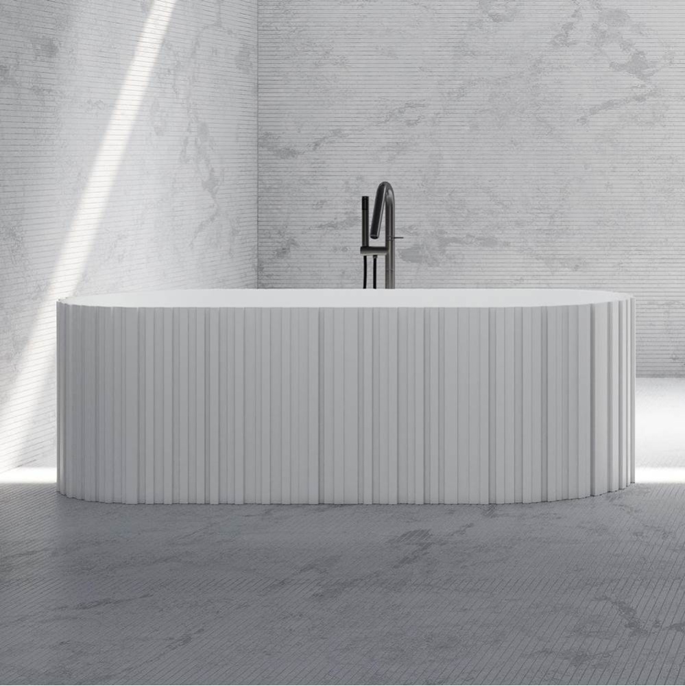 Solid Surface Vertical Fluted Tub