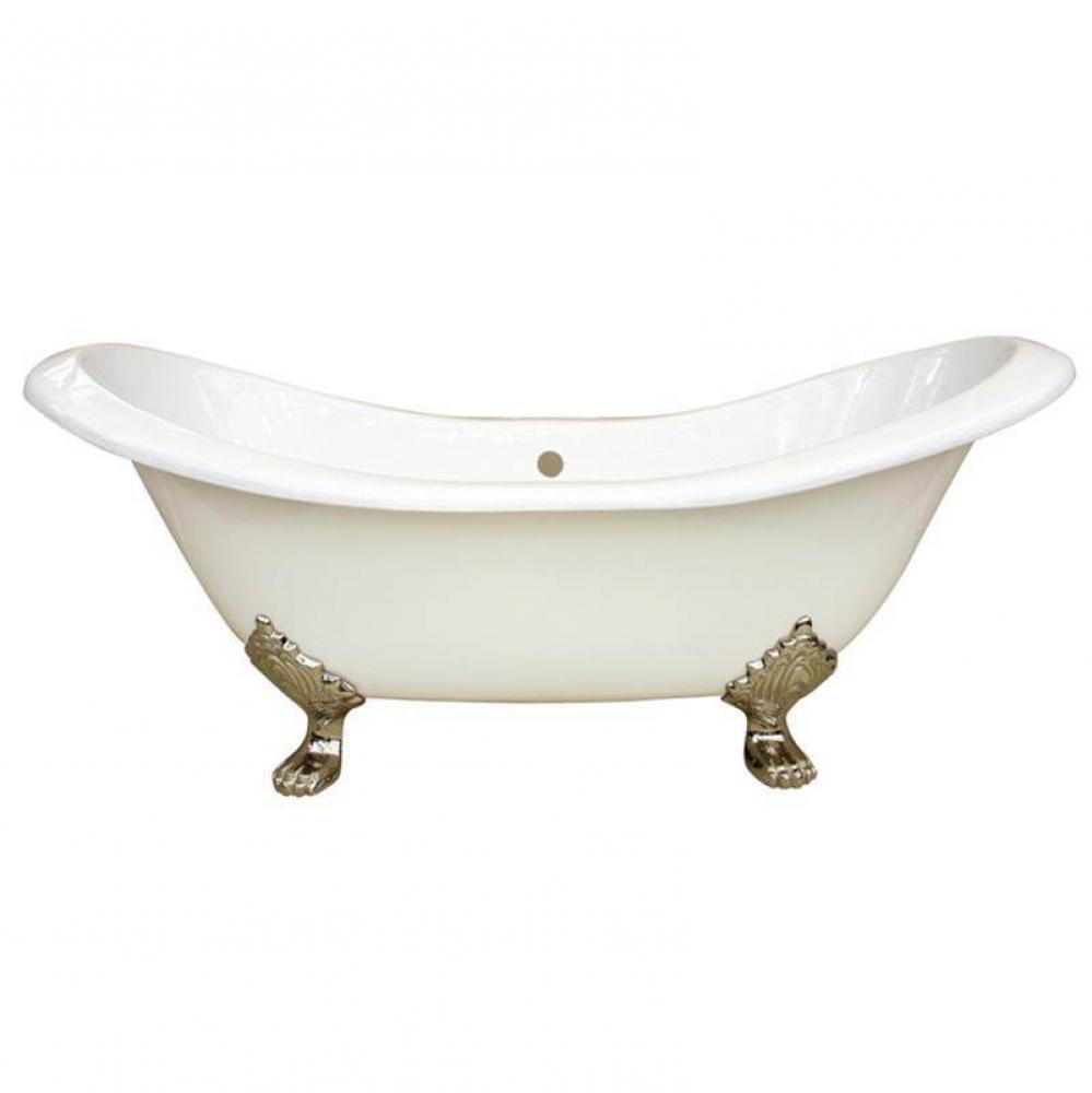 Ravelle Cast Iron Double Slipper Clawfoot Tub