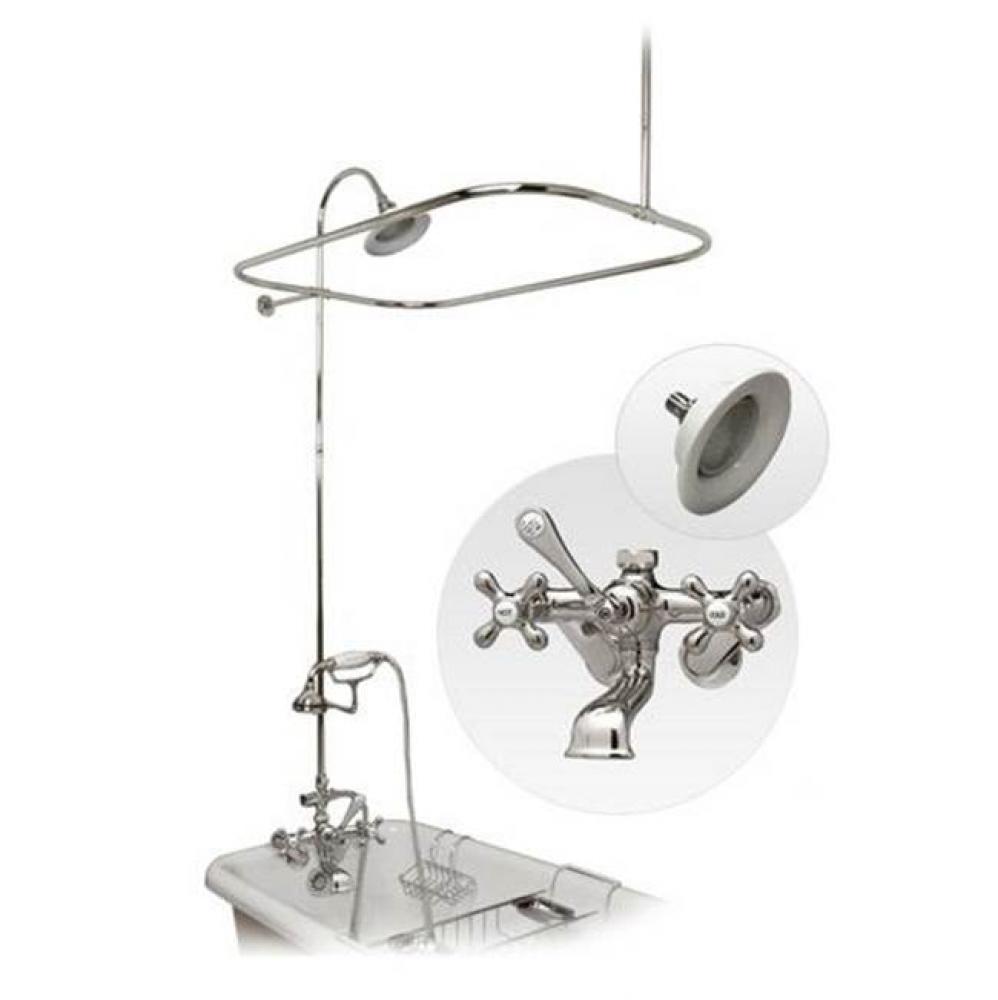 Tub Wall Mount Shower Kit with Classic Spout Faucet Wall Mount Shower Enclosure