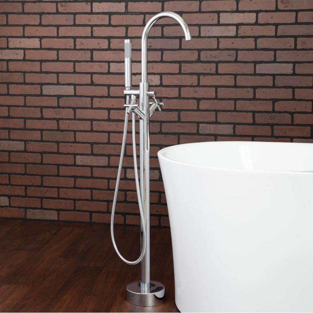 Contemporary Freestanding Faucet - Gooseneck