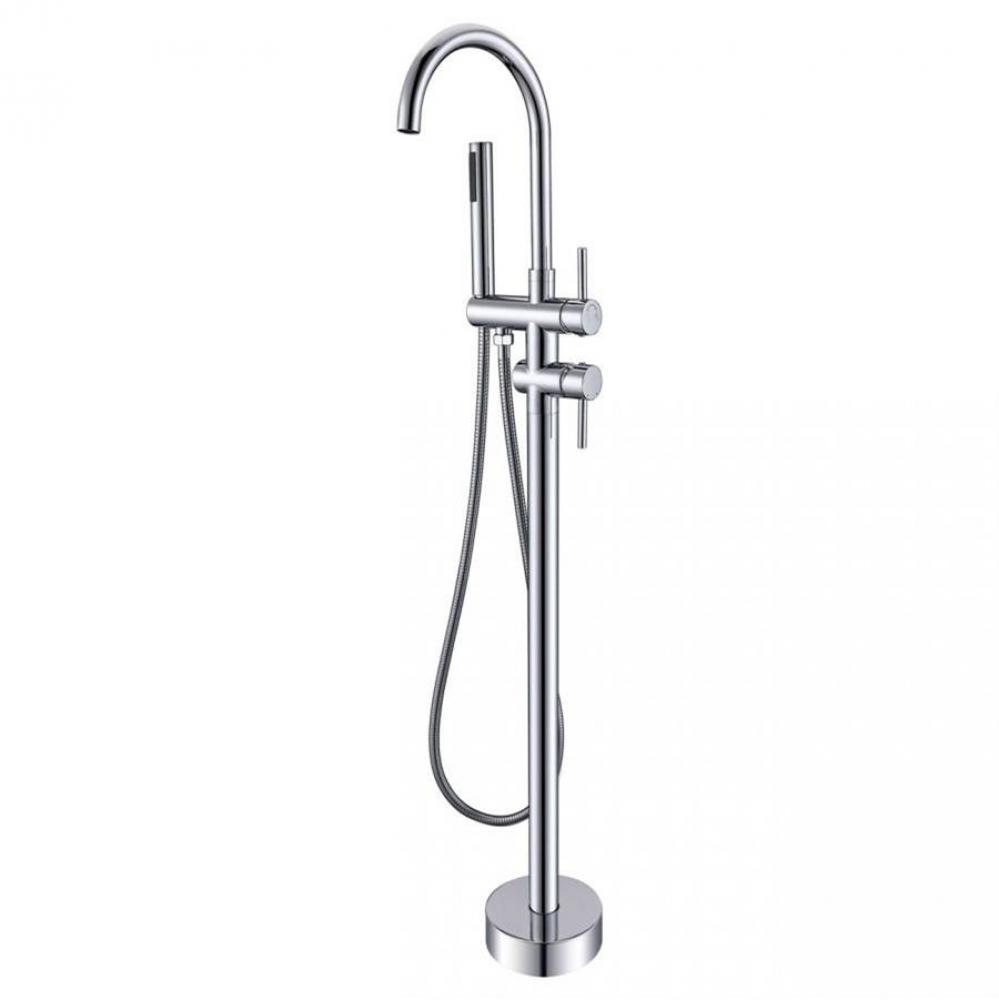 Contemporary Freestanding Faucet - Gooseneck