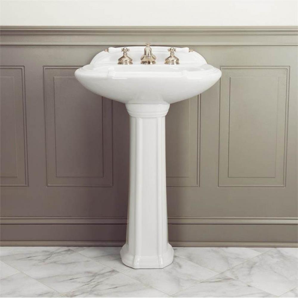 25 Inch Pedestal Bathroom Sink - 8 Inch Centers
