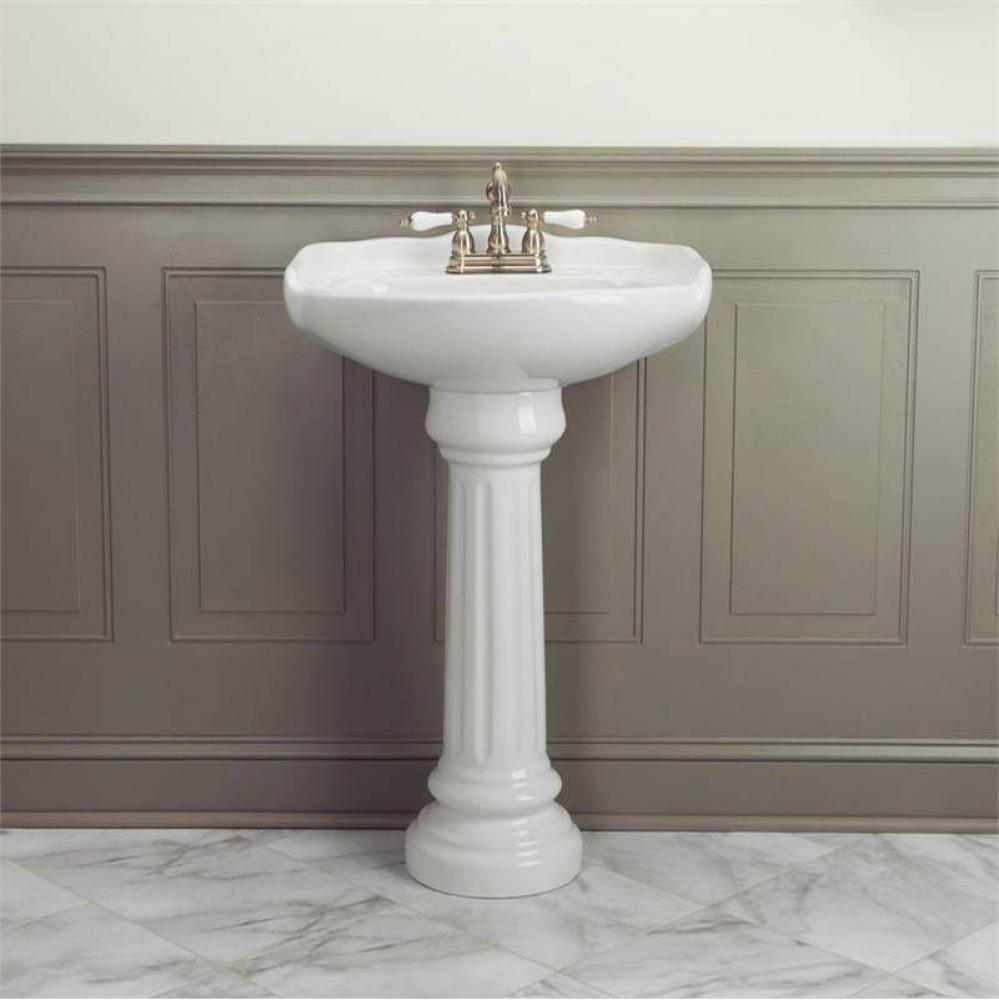 23 Inch Pedestal Bathroom Sink - 4 Inch Centers