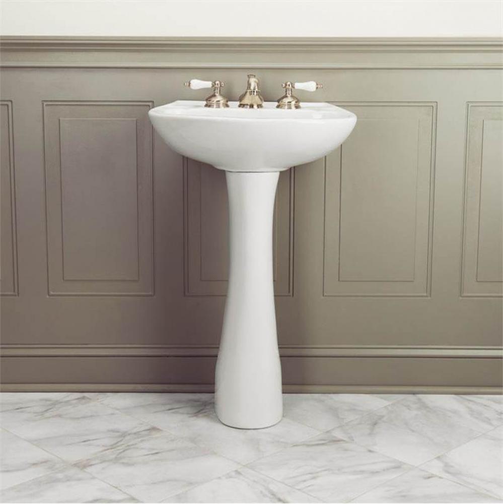 21 Inch Pedestal Bathroom Sink - 8 Inch Centers