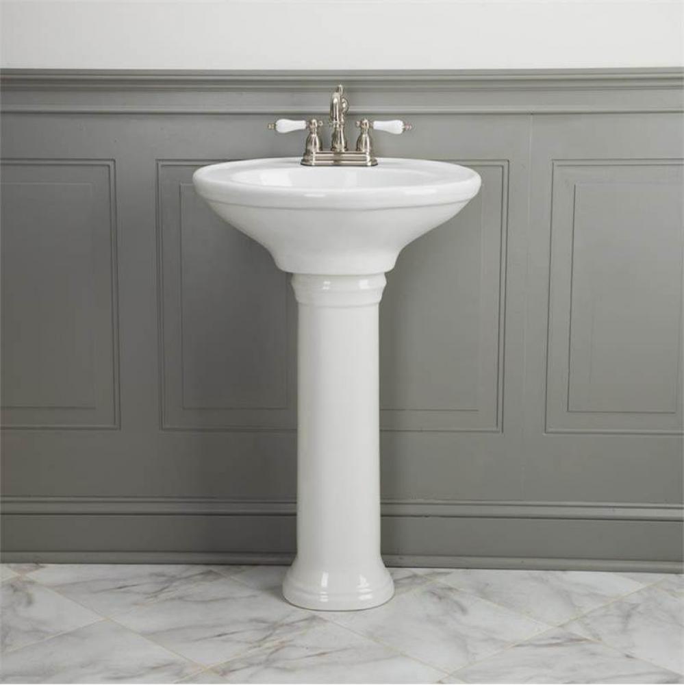 21 Inch Pedestal Bathroom Sink - 4 Inch Centers