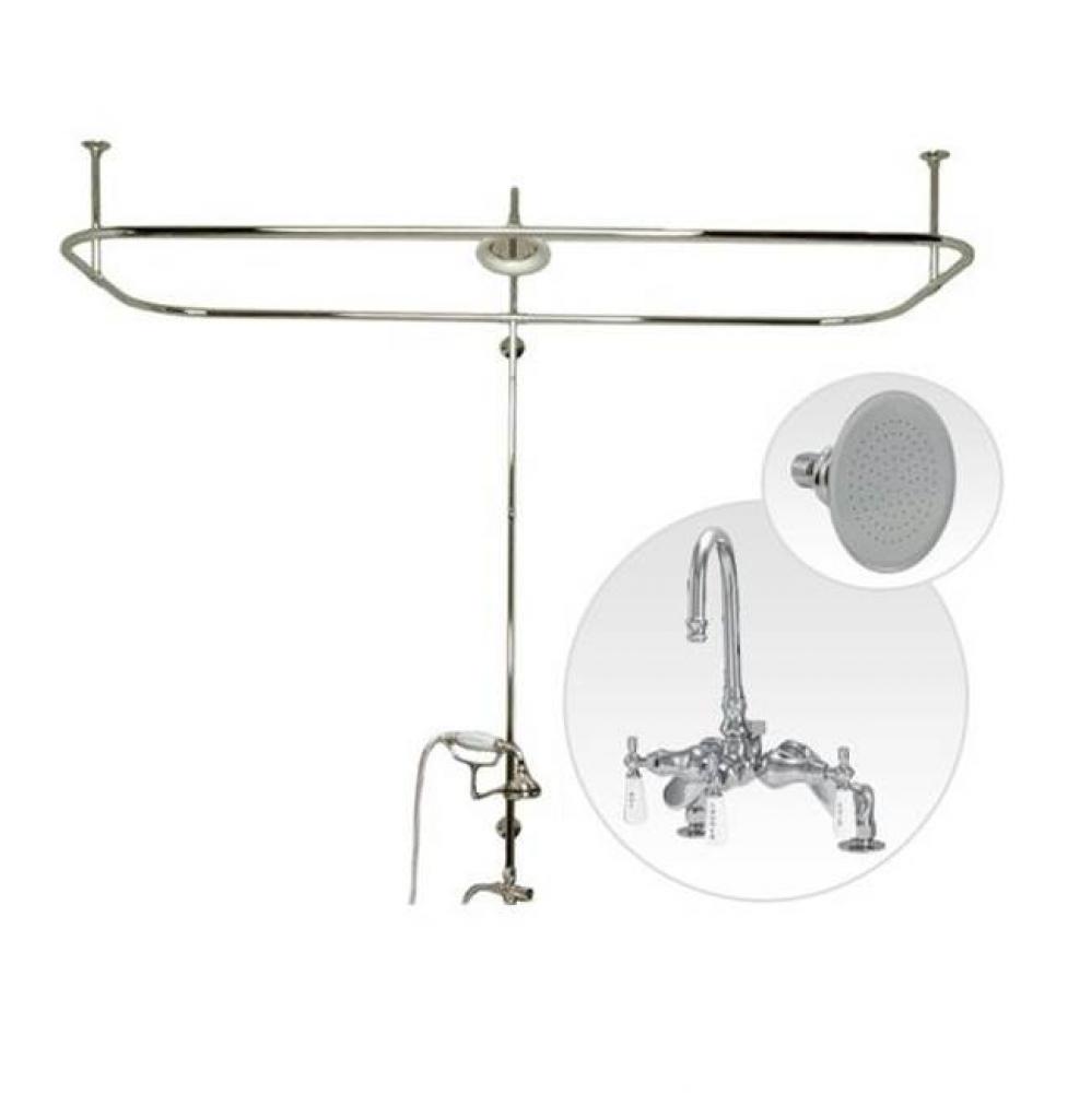Side Deck Mount Shower Kit with Gooseneck Faucet Shower Enclosure Set