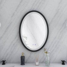 Maidstone 1-M2028A1-8 - 20 by 28 Inch Oval Lighted Mirror with Anti-Fog - Matte Black Frame