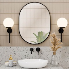 Maidstone 1-MTF2432-8 - 24 by 32 Inch Oval Mirror - Matte Black Frame