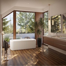 Maidstone 220T-7112-67-7 - Vertical 67 Inch Acrylic Fluted Double Ended Freestanding Tub