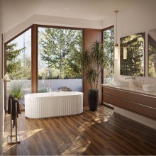 Maidstone 220VF67-18 - Vertical 67 Inch Acrylic Fluted Double Ended Freestanding Tub