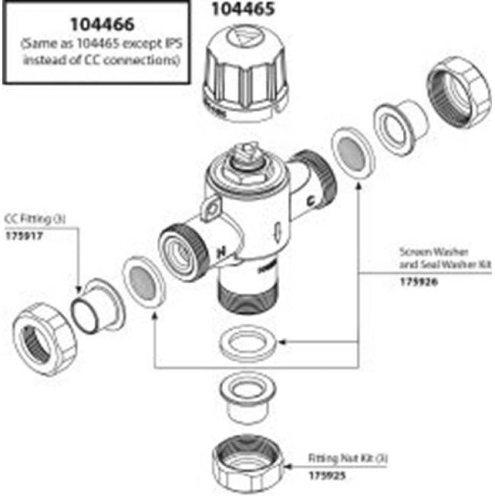 1/2'' IPS connection includes thermostatic