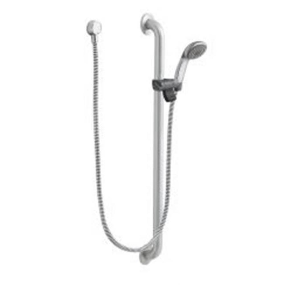 Chrome/stainless slide bar/grab bar shower