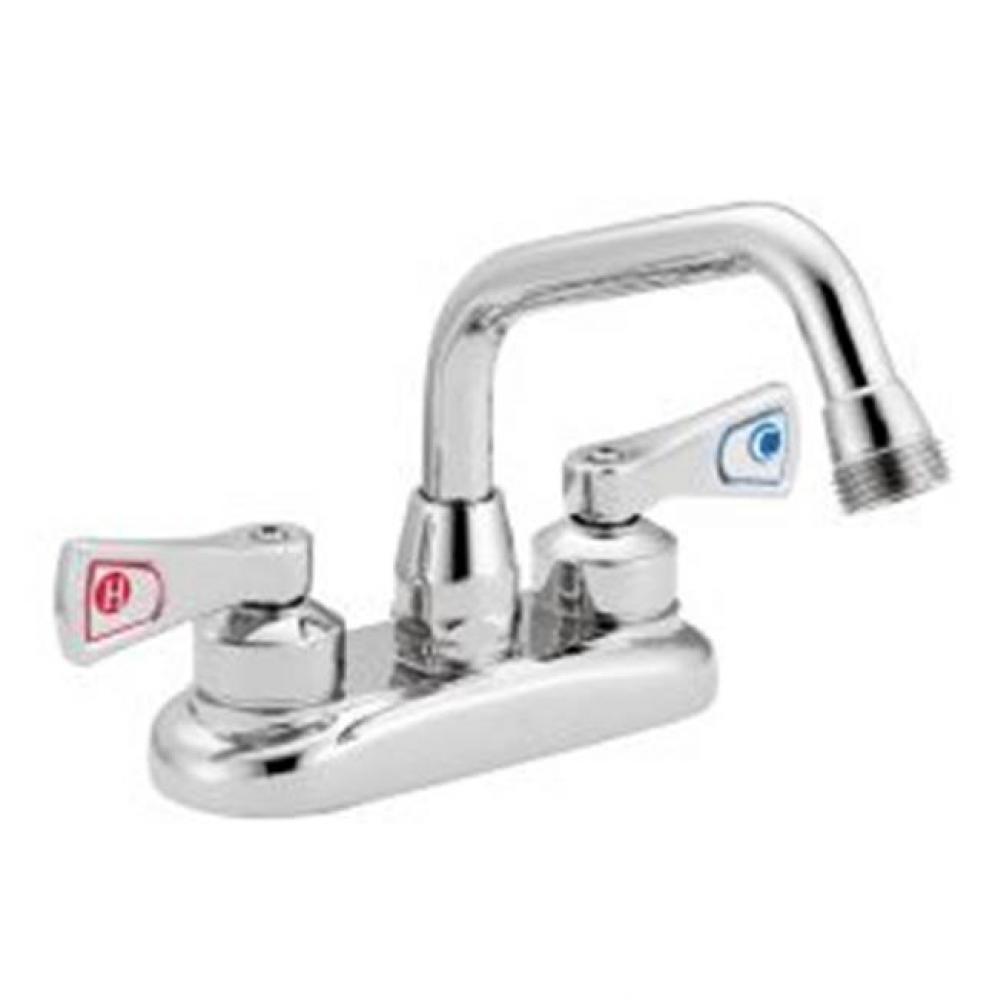 Chrome two-handle utility faucet