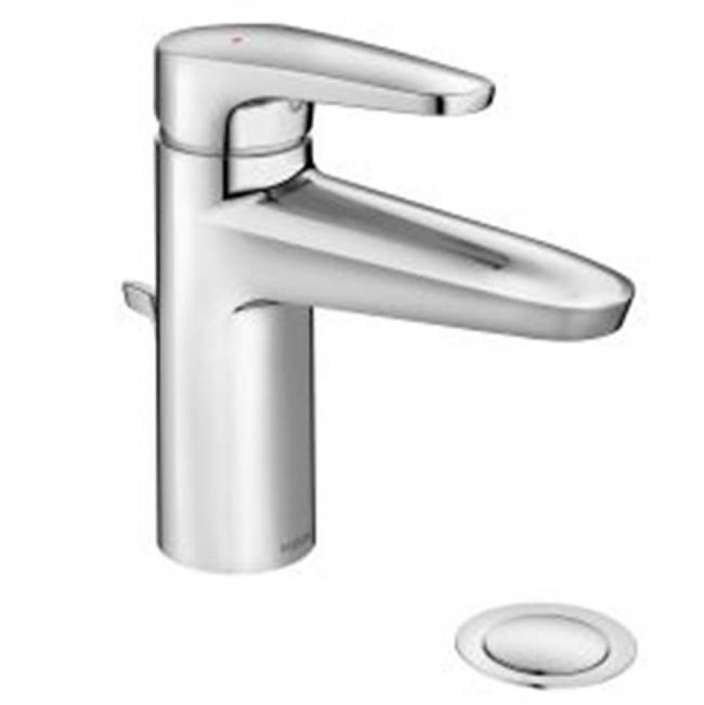 Chrome one-handle lavatory faucet